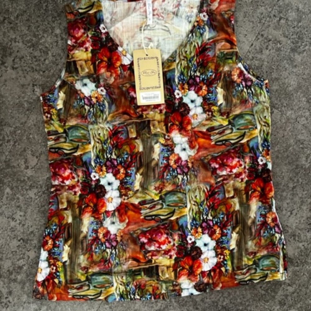 Blue Sky Clothing - Hannah Tank - Gazette - Linen Bambo - Size Small